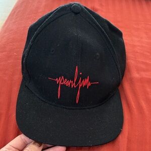 Pearl Black Cap with Red Stitching